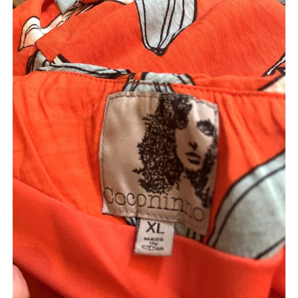 Flirty Tropical Off One Shoulder Jumpsuit Womens XL Coconinno Wide Leg - Picture 3 of 15